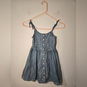 Polo Ralph Lauren Girls 4T Adjustable Spaghetti Strap Button Up Denim Dress